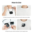 TELESIN Magnetic Action Camera Mount, Chest Neck Snap Mount Halter Set Compatible with GoPro, Insta360, DJI Osmo Action