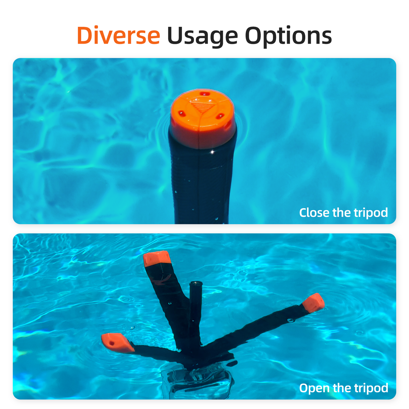 TELESIN Floating Hand Grip Tripod Waterproof Extendable Selfie Stick for GoPro Insta360 DJI Osmo Action Camera