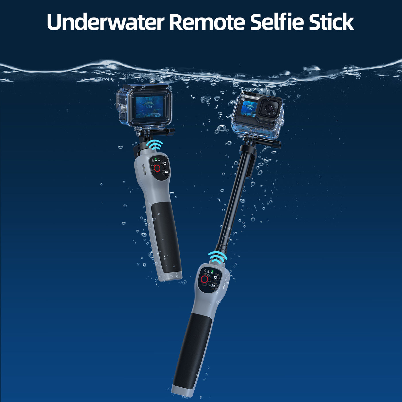 TELESIN Underwater Selfie Stick with Bluetooth Remote Control for GoPro HERO13 12 11 10 9 8 | Waterproof & Extendable for Diving Surfing Snorkeling