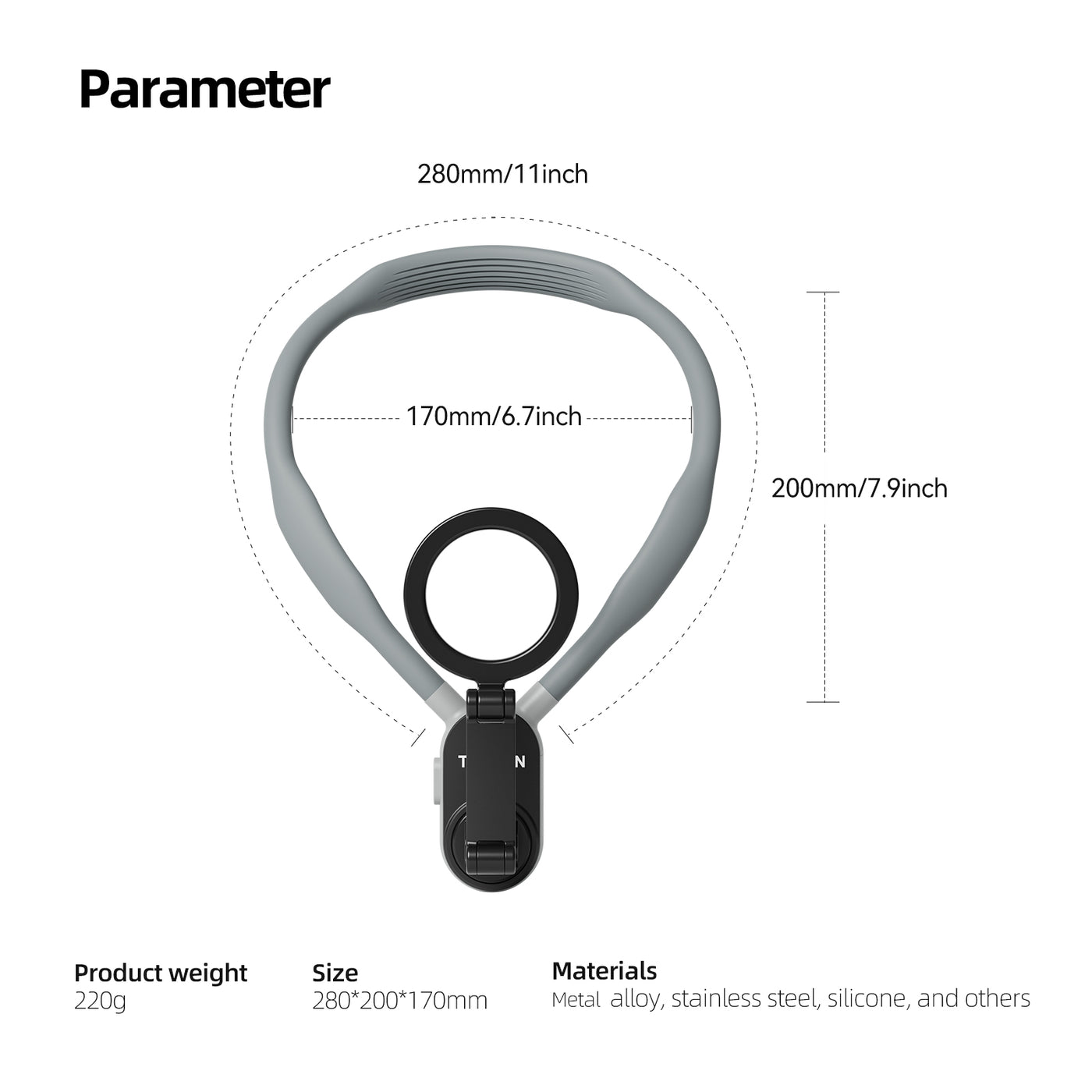 TELESIN Mobile Phone Magnetic Neck POV Mount | MagSafe Compatible Cell Phone Neck Holder Vlog Selfie Mount Hand Free Chest Stand for iPhone 16 15 14 13 12 Series Android Phones