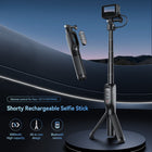 TELESIN Shorty Power Grip Rechargeable Selfie Stick with Remote Control for GoPro HERO13/12/11/10/9/MAX | 5000mAh Battery Tripod Stand Extension