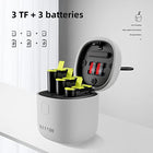 TELESIN 2-Pack Batteries and Allin Box Battery Charger Bundle for GoPro HERO11 HERO10 HERO9 with SD Card Reader Waterproof Storage Carry Case GP-BTR-905-GY-B, HERO11/10/9