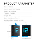 TELESIN Battery for GoPro HERO12 HERO11 HERO10 HERO9 Black | Camera Battery for GoPro 12 11 10 9 - Blue