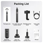 TELESIN 1.3m Wireless Remote Control Selfie Stick for GoPro HERO12 HERO11 HERO10 HERO9 Max with Phone Holder Clip and Tripod for Action Camera Mobile Phone
