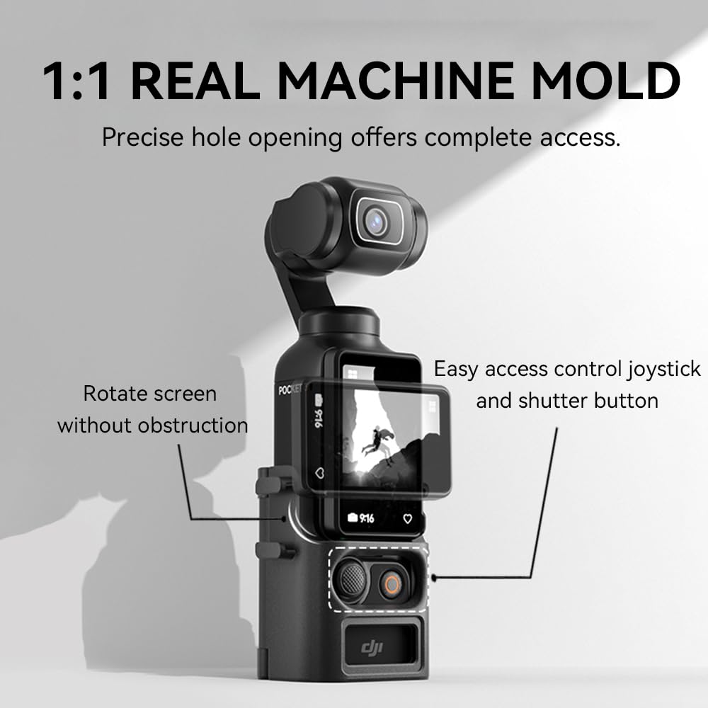 TELESIN Aluminum Alloy Quick Release Extension Frame For DJI Osmo Pocket 3 | Two Claw Adapter 1/4 Screw With Cold Shoe Interface