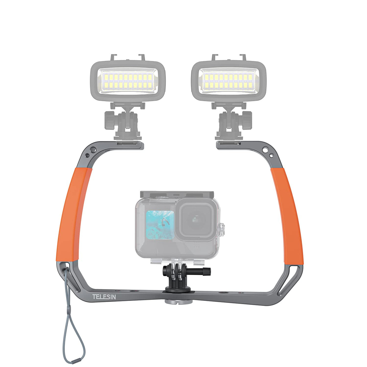 TELESIN Diving Rig Handheld Stabilizer for GoPro HERO 11 10 9 8 with Cold Shoe Mount Wrist Strap for DJI Action 2 Osmo Action Insta360 ONE R Action Cameras