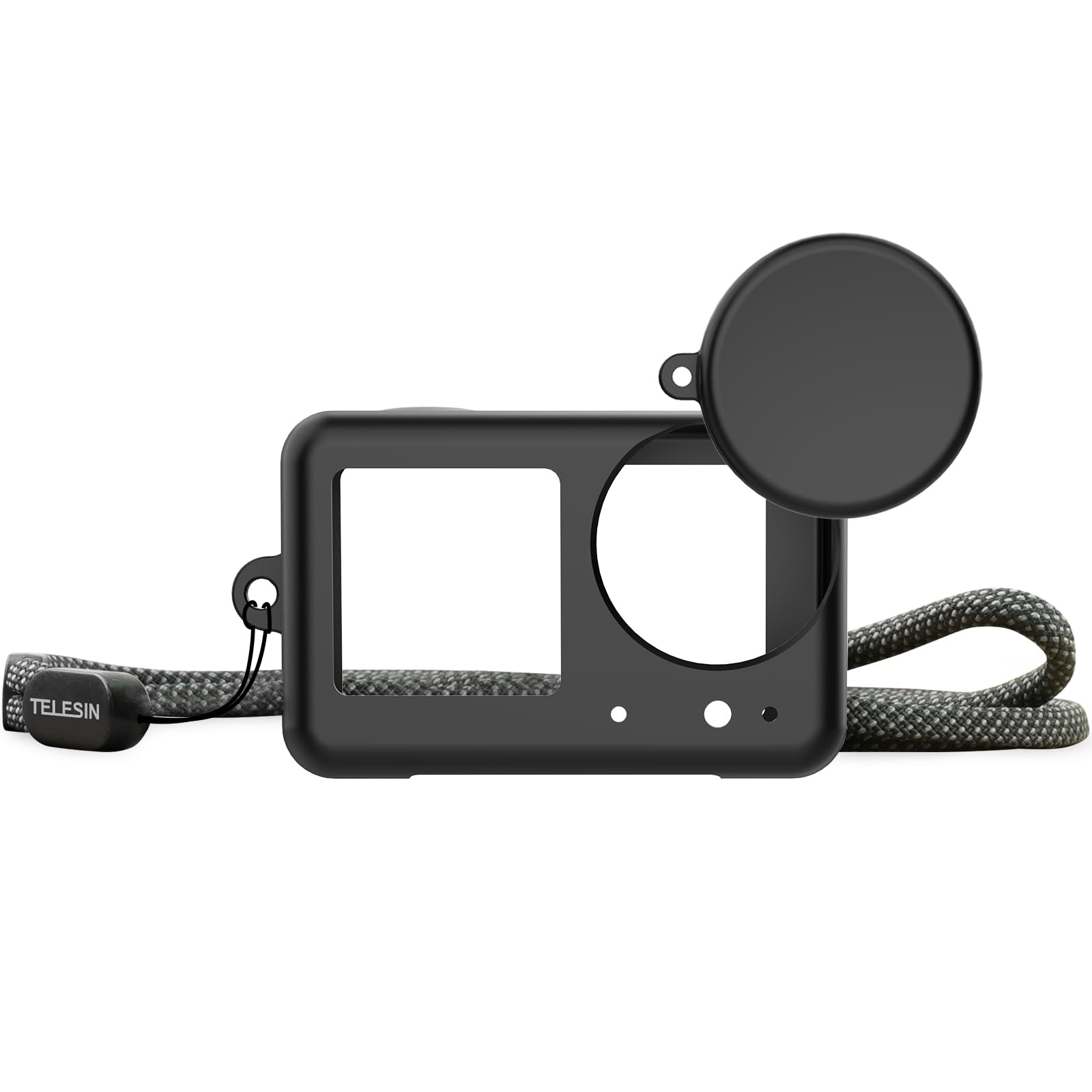 TELESIN Silicone Case with Lens Cap for DJI Osmo Action 5 Pro Action 4 Action 3 Silicone Protective Cover