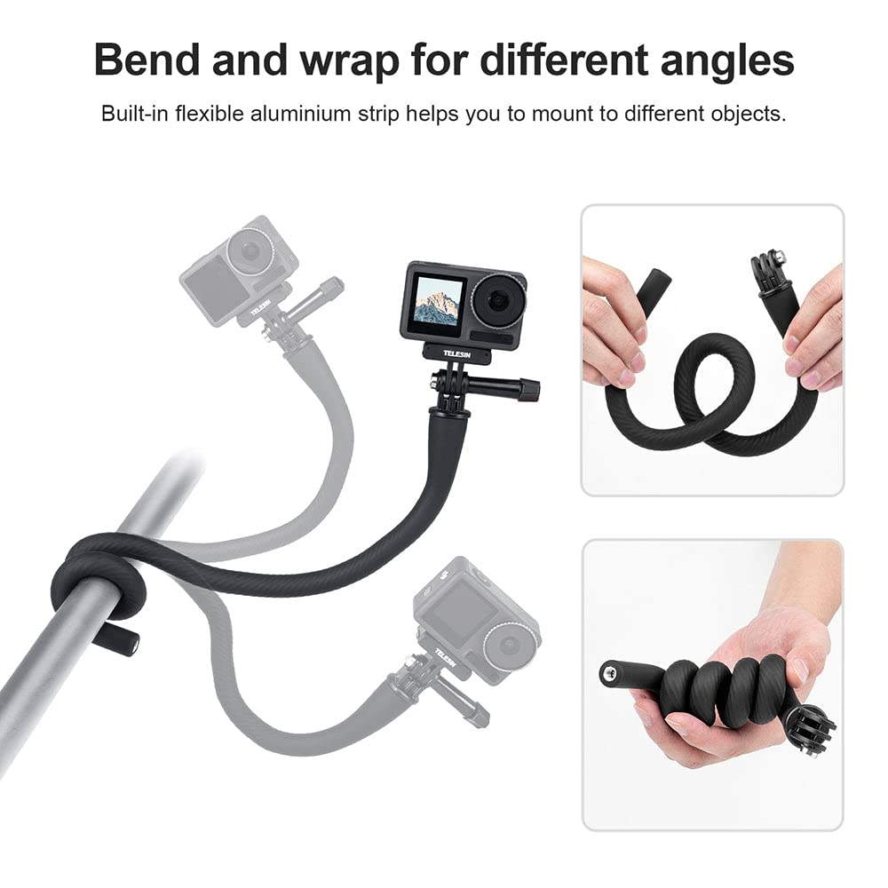 TELESIN Flexible Mount with Phone Holder for Action Camera and Mobile Phone