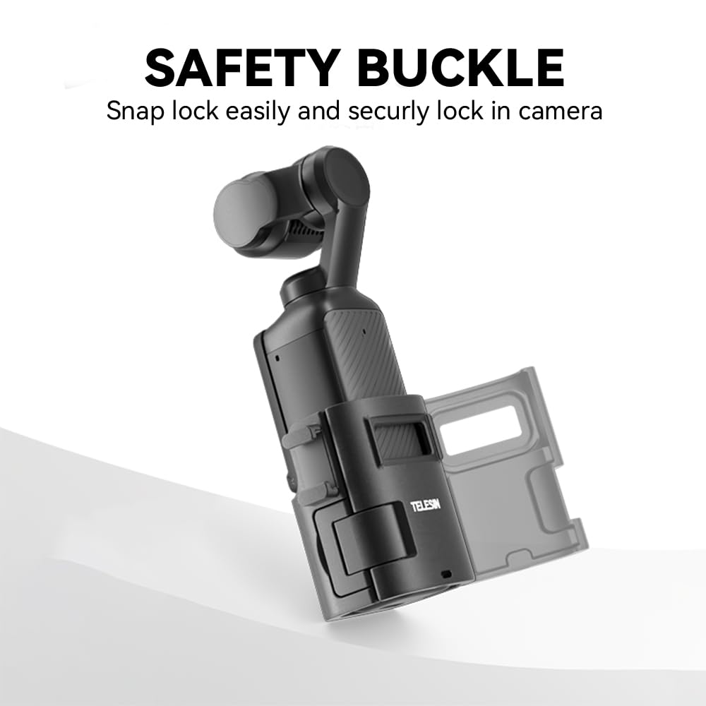 TELESIN Aluminum Alloy Quick Release Extension Frame For DJI Osmo Pocket 3 | Two Claw Adapter 1/4 Screw With Cold Shoe Interface