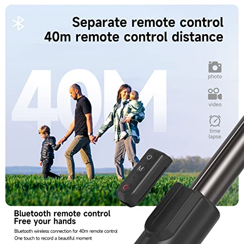 TELESIN 1.3m Wireless Remote Control Selfie Stick for GoPro HERO12 HERO11 HERO10 HERO9 Max with Phone Holder Clip and Tripod for Action Camera Mobile Phone