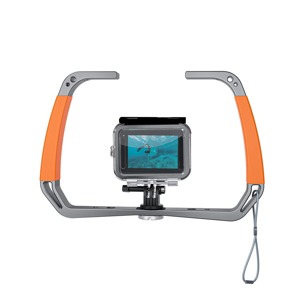 TELESIN Diving Rig Handheld Stabilizer for GoPro HERO 11 10 9 8 with Cold Shoe Mount Wrist Strap for DJI Action 2 Osmo Action Insta360 ONE R Action Cameras