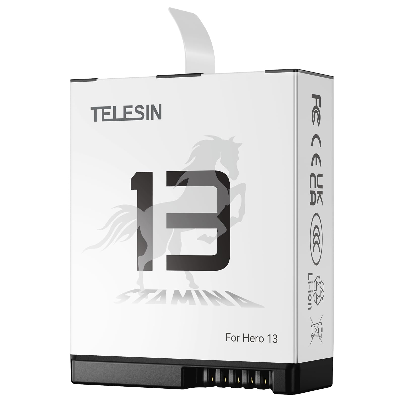 TELESIN Stamina Enduro Battery Compatible with GoPro HERO13 Black | High Endurance HERO 13 Fast Charging Battery Support -20°C