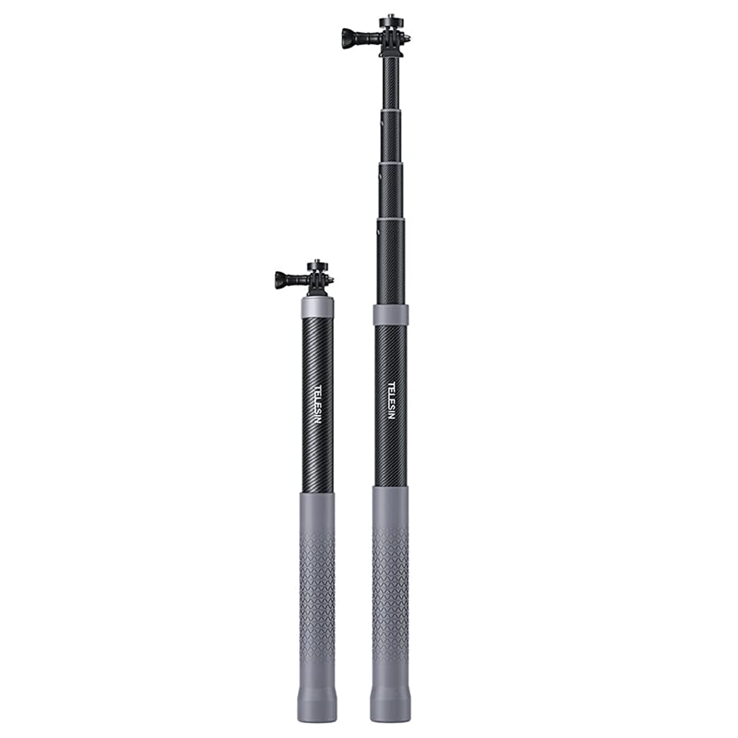 TELESIN 2nd Gen 1.2 Meter Carbon Fiber Selfie Stick for Action Camera, Invisible Stick for Insta360 ONE RS, ONE X3-120CM