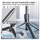 TELESIN 1.3m Wireless Remote Control Selfie Stick for GoPro HERO12 HERO11 HERO10 HERO9 Max with Phone Holder Clip and Tripod for Action Camera Mobile Phone