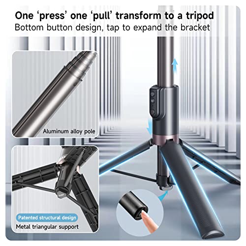 TELESIN 1.3m Wireless Remote Control Selfie Stick for GoPro HERO12 HERO11 HERO10 HERO9 Max with Phone Holder Clip and Tripod for Action Camera Mobile Phone