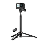 TELESIN Wireless Remote Control Selfie Stick for GoPro HERO13 HERO12 HERO11 HERO10 HERO9 GoPro Max with Phone Holder Clip and Tripod for Action Camera Mobile Phone