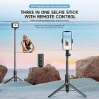 TELESIN 1.3m Wireless Remote Control Selfie Stick for GoPro HERO12 HERO11 HERO10 HERO9 Max with Phone Holder Clip and Tripod for Action Camera Mobile Phone