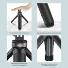 TELESIN Mini Desktop Selfie Stick Tripod for Action Camera, Compact Size Extendable Portable Length Adjustable GoPro DJI Action 2 Osmo Action Insta360 Sports Camera Tripod Stand