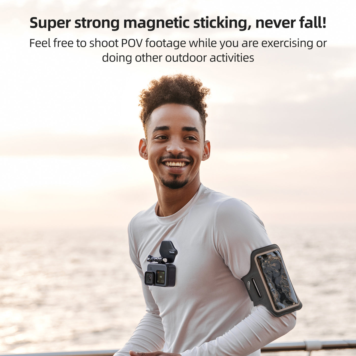 TELESIN Magnetic Action Camera Mount, Chest Neck Snap Mount Halter Set Compatible with GoPro, Insta360, DJI Osmo Action
