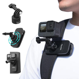 TELESIN S2 Quick Release Magnetic Backpack Strap Mount | 360 Degree Swivel Clip Compatible with GoPro Insta360 DJI Action Osmo Pocket Accessories