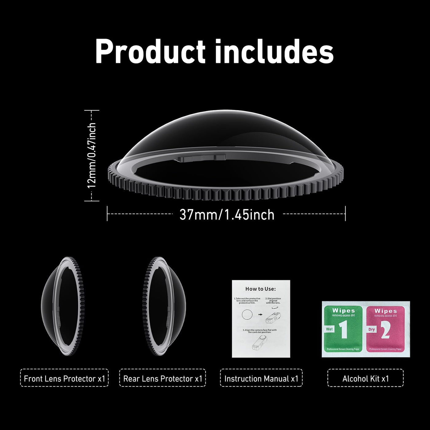 TELESIN Dual Lens Protection Cover For Insta360 X5 | Scratch Resistant Lens Protector X5