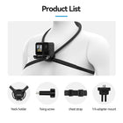 TELESIN Neck Mount SE2.0 with Air Cushion Chest Strap Mount | Hand Free POV Video Vlog Neck Holder for GoPro HERO Insta360 X4 Ace Pro DJI Action 3 4 5 Pro Osmo Pocket Action Camera