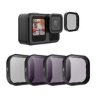 TELESIN 4-Pack CPL / ND8 / ND16 / ND32 Lens Filter Kit for GoPro HERO13 | Neutral Density and Polarizing Filter Kit