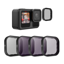 TELESIN 4-Pack CPL / ND8 / ND16 / ND32 Lens Filter Kit for GoPro HERO13 | Neutral Density and Polarizing Filter Kit