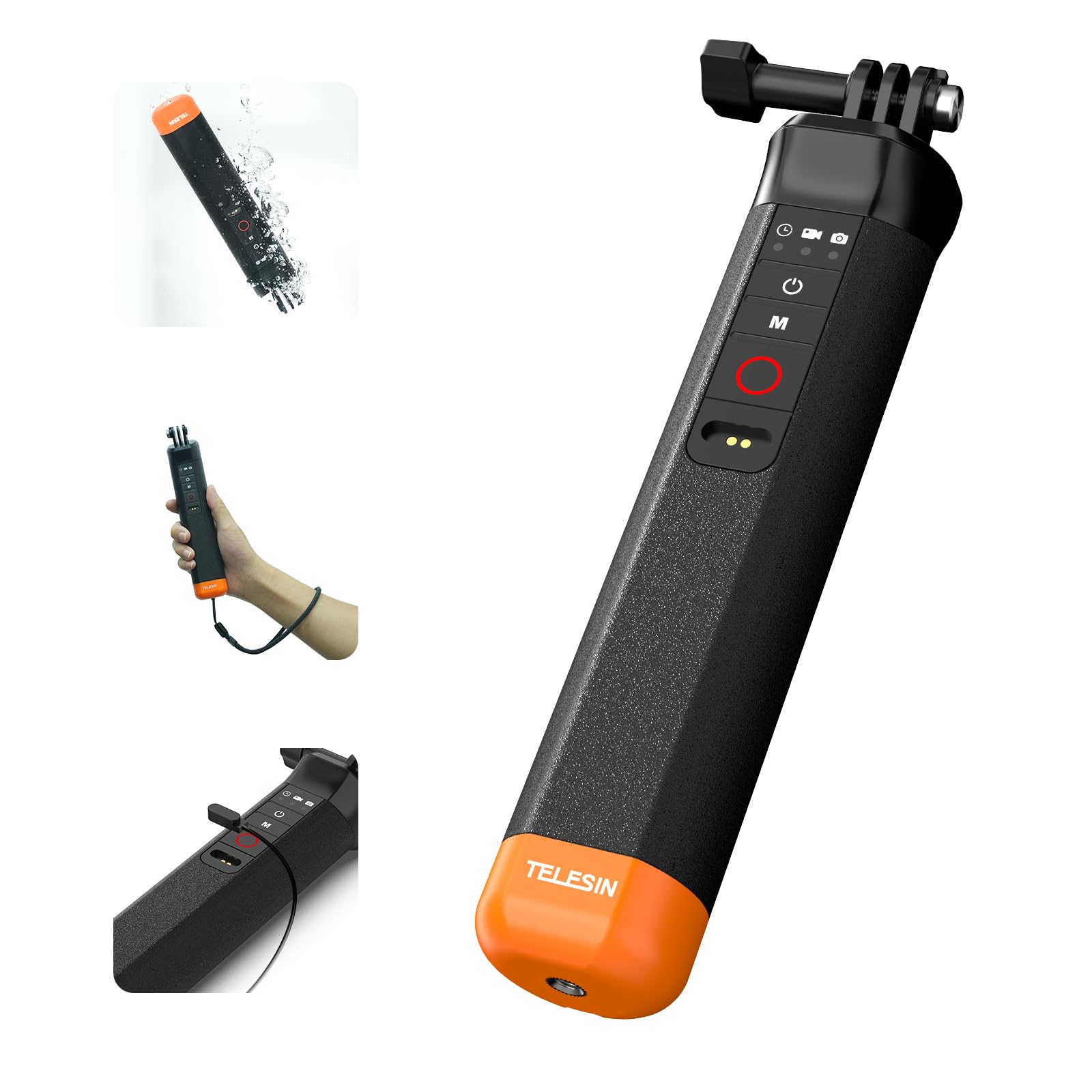 TELESIN Remote Control Floating Stick for GoPro HERO13/12/11/10/9/8 GoPro Max | Surfing Snorkeling Buoyancy Stick with Bluetooth