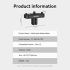 TELESIN Magnetic Quick Release Base Mount Compatible with GoPro HERO 13 Black | Metal Base Adapter Dual Lock Anti-Slip Button Design Compatible with GoPro 13