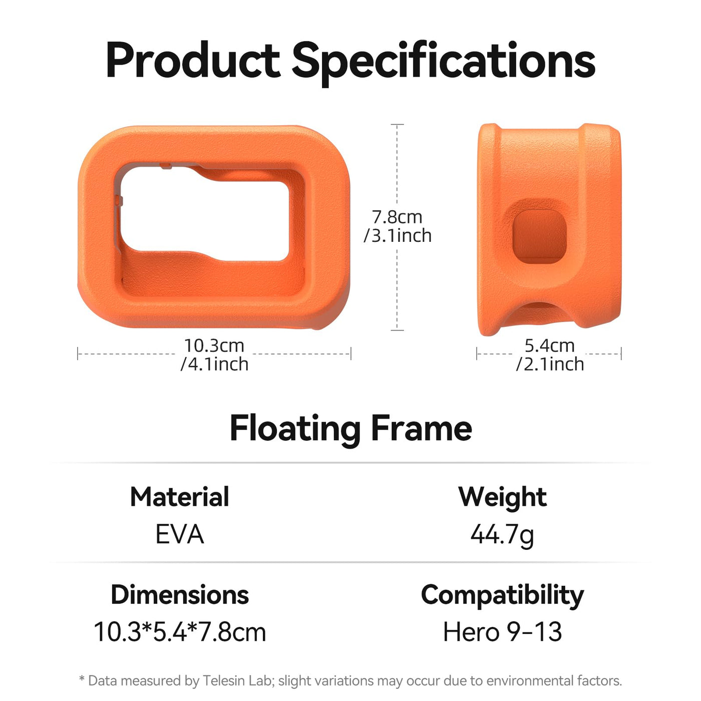 TELESIN Floaty Case for GoPro HERO13/12/11/10/9 | Buoyant Floating Housing for GoPro 13 12 11 10 9 Suitable for Snorkeling, Surfing, Water Skiing