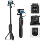 TELESIN Shorty Power Grip Rechargeable Selfie Stick with Remote Control for GoPro HERO13/12/11/10/9/MAX | 5000mAh Battery Tripod Stand Extension