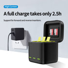 TELESIN 3 Slots Storage Charger Box For GoPro HERO12 HERO11 HERO10 HERO9 Black Action Camera