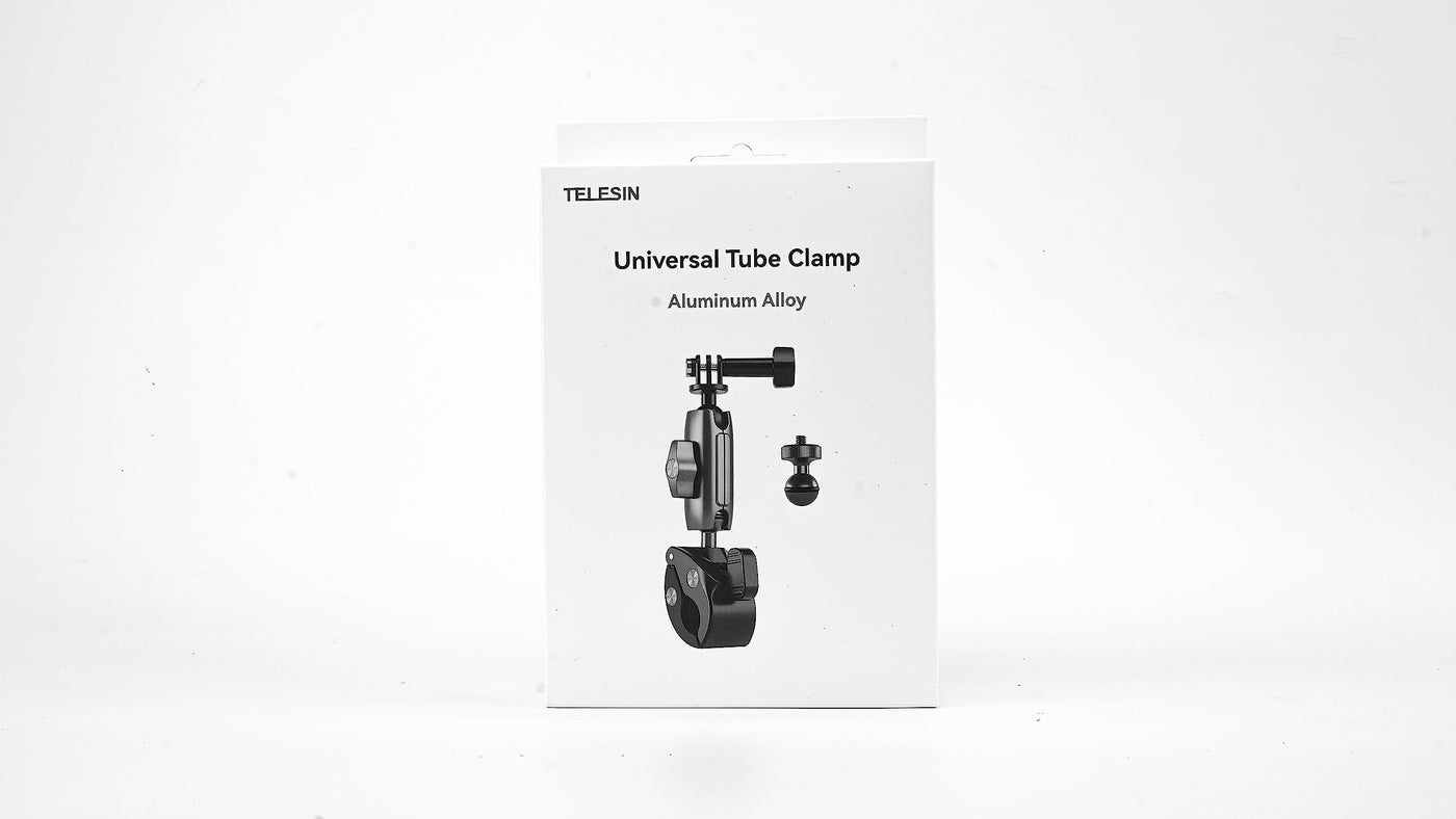 TELESIN Claw Clamp Mount with Dua Ball Head for Action Camera Smartphone, Bike Motorcycle Handlebar Clip 360 Degree Adjustable Magic Arm