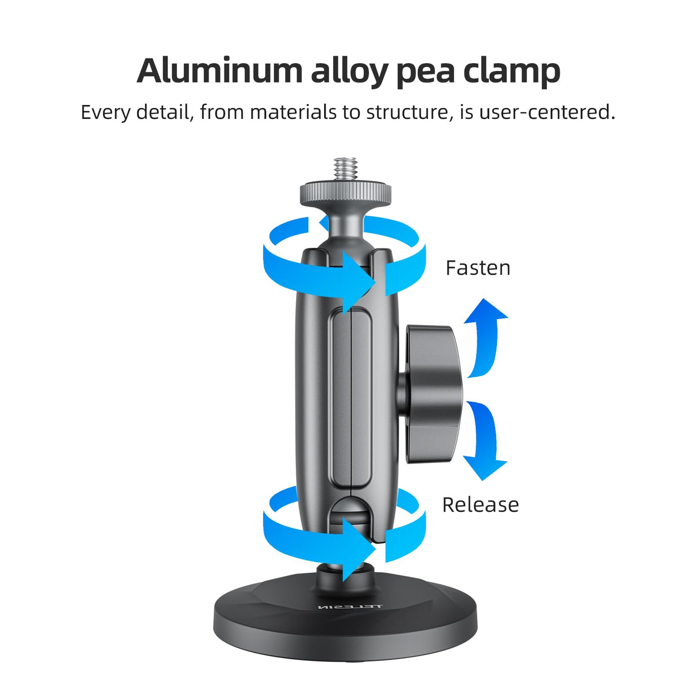 TELESIN Aluminum Alloy Magnetic Camera Mount | 360 Rotation Magic Arm Car Body Magnet Metal Attachment for GoPro Insta360 DJI Action Camera