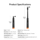 TELESIN 3-in-1 Bluetooth Remote Control Floating Tripod for GoPro HERO13/12/11/10/9/Max | 15 Meter Depth Waterproof Extendable Selfie Stick Hand Grip with Signal Booster