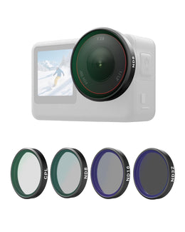 TELESIN 4-Pack CPL ND8 ND16 ND32 Lens Filter Kit for DJI Osmo Action 6 | Polarizing Neutral Density HD Ultra Thin Lens Protector for Action 6