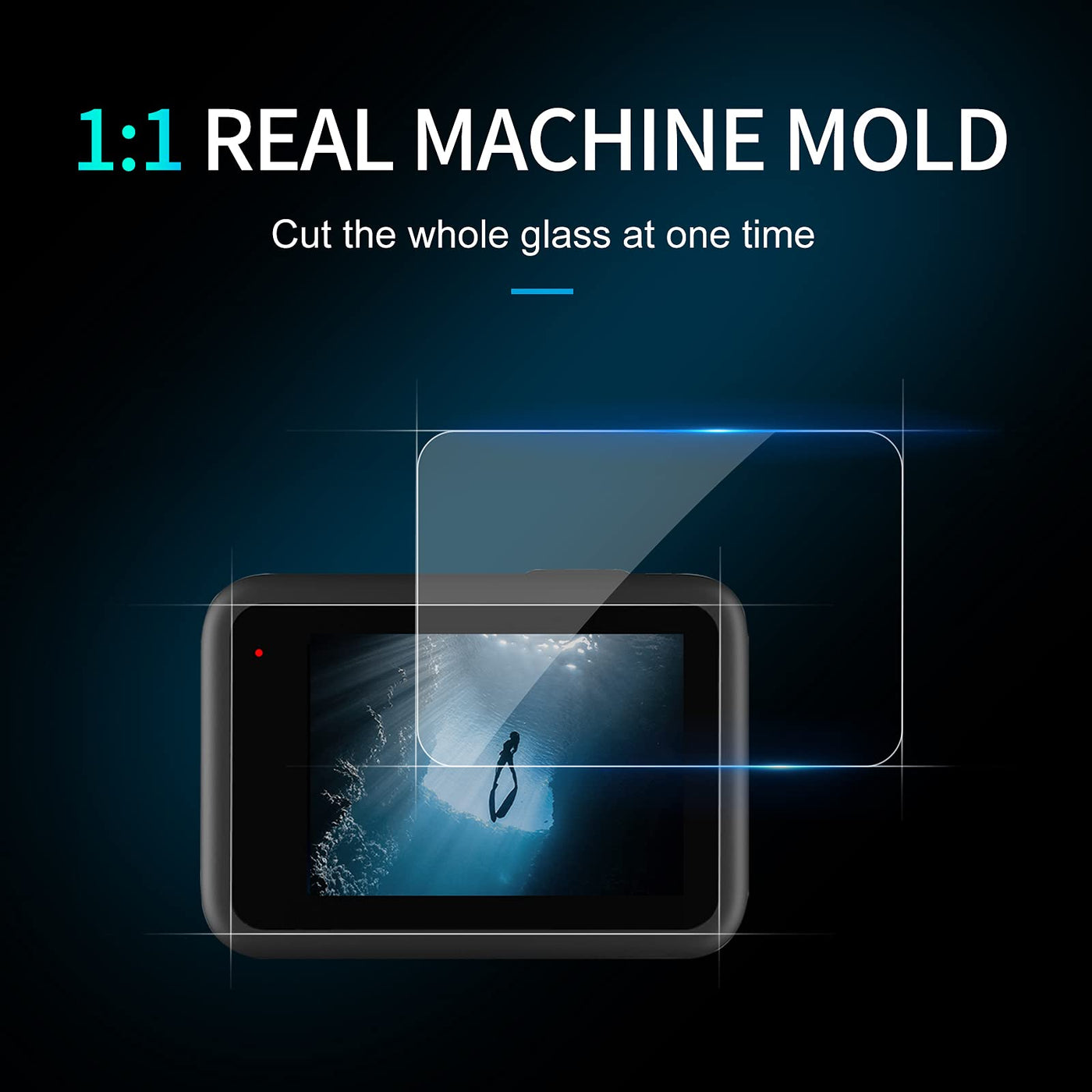 TELESIN Tempered Glass HD Film Screen Protector for GoPro Hero 12 Hero 11 Hero 10 Hero 9 Black Tempered Glass for Screen and Lens, HD Film for Front LCD Display