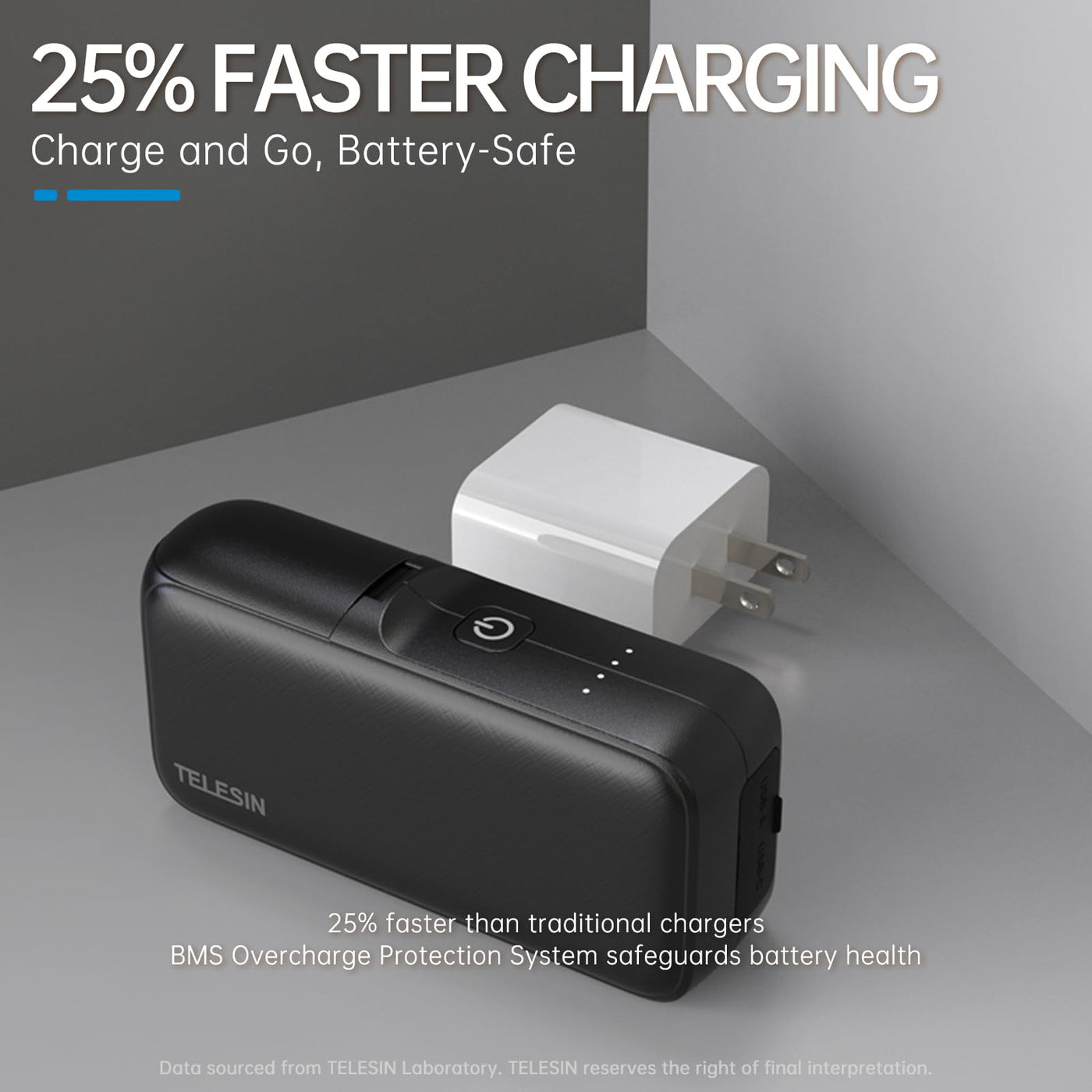 TELESIN Power Charger for GoPro HERO13 Black | Portable 10000mAh Fast Charger Box for GoPro 13 Battery