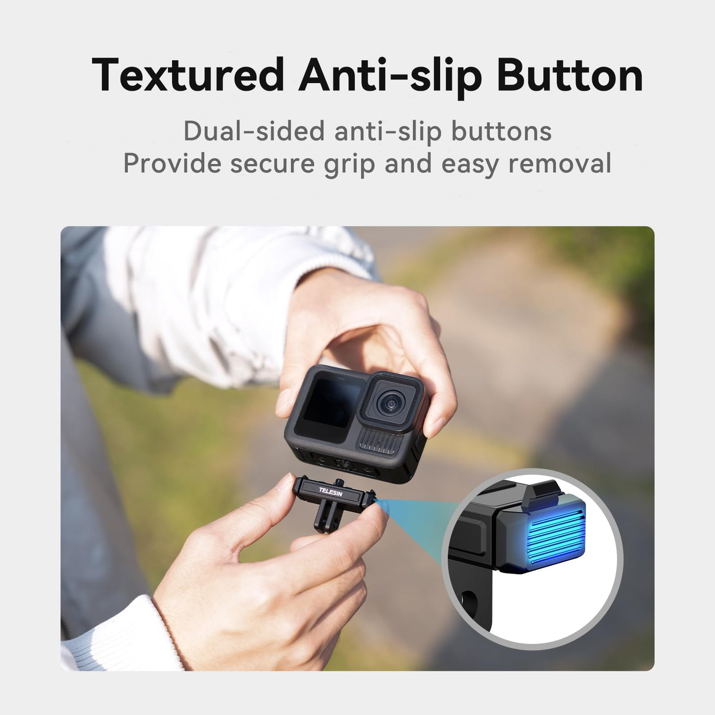 TELESIN Magnetic Quick Release Base Mount Compatible with GoPro HERO 13 Black | Metal Base Adapter Dual Lock Anti-Slip Button Design Compatible with GoPro 13