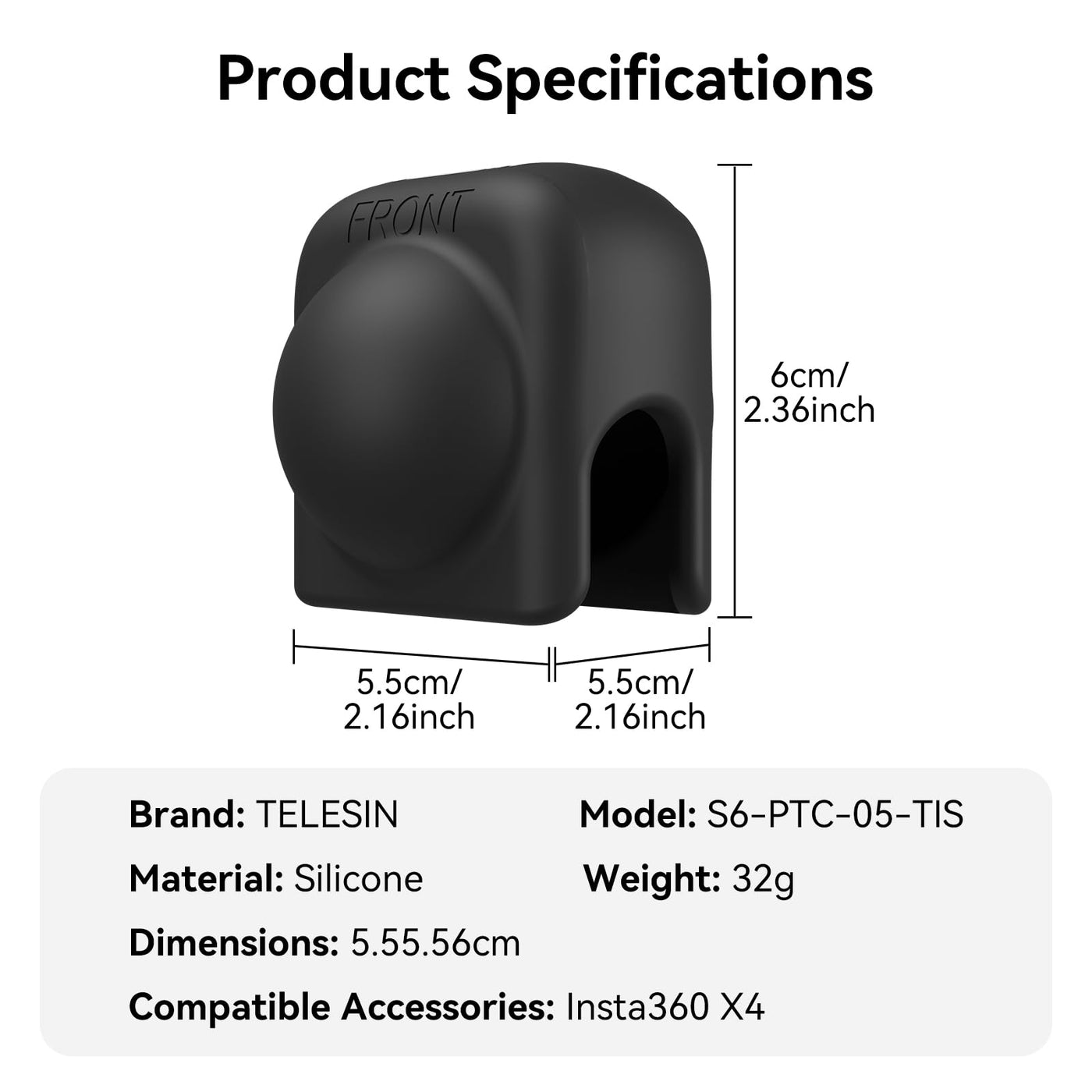 TELESIN Silicone Lens Protection Cover for Insta360 X4 | Waterproof Elastic Lens Hood X4 ElectronGeek