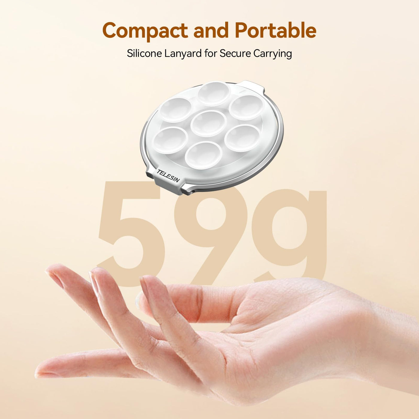 TELESIN Magnetic Suction Phone Mount | Anti-Slip Mirror Shower Hands-Free Phone Holder Compatible with MagSafe iPhone 17 16 15 14 13 12 & Magnetic Phone Case