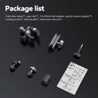 TELESIN Claw Clamp Mount with Dua Ball Head for Action Camera Smartphone, Bike Motorcycle Handlebar Clip 360 Degree Adjustable Magic Arm