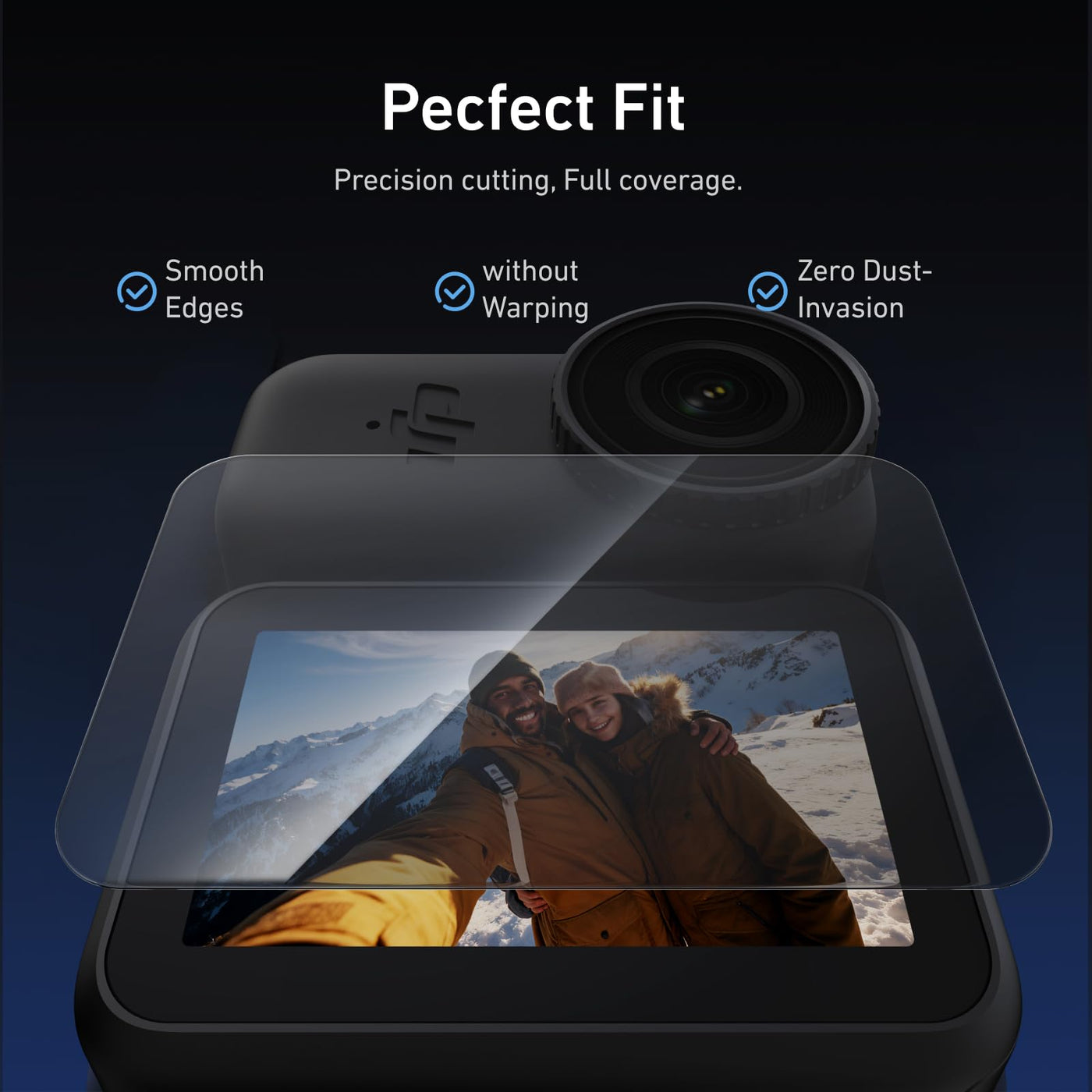 TELESIN 2 Pack DJI Osmo Nano Tempered Glass Screen Protector | Ultra HD, 9H Hardness, Scratch Resistant Tempered Film and PET Lens Protector