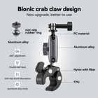 TELESIN Claw Clamp Mount with Dua Ball Head for Action Camera Smartphone, Bike Motorcycle Handlebar Clip 360 Degree Adjustable Magic Arm