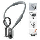 TELESIN Magnetic Neck POV Mount for Mobile Phone | Cell Phone Neck Holder Vlog Selfie Mount Hand Free Chest Stand Strap for iPhone 15 14 13 12 Series Android Phones - Grey