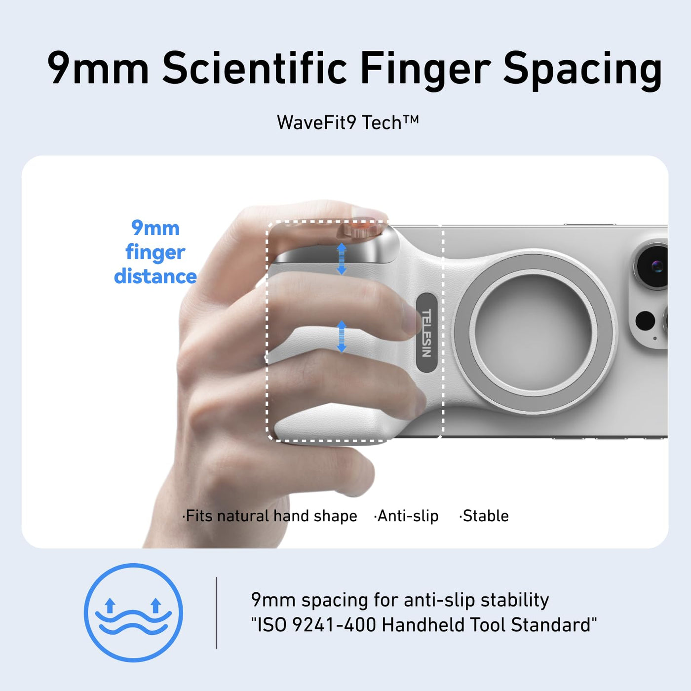 TELESIN Fun Shot Magnetic Grip for iPhone & Android | DSLR Camera Style Shutter Grip with Detachable Wireless Shutter Button