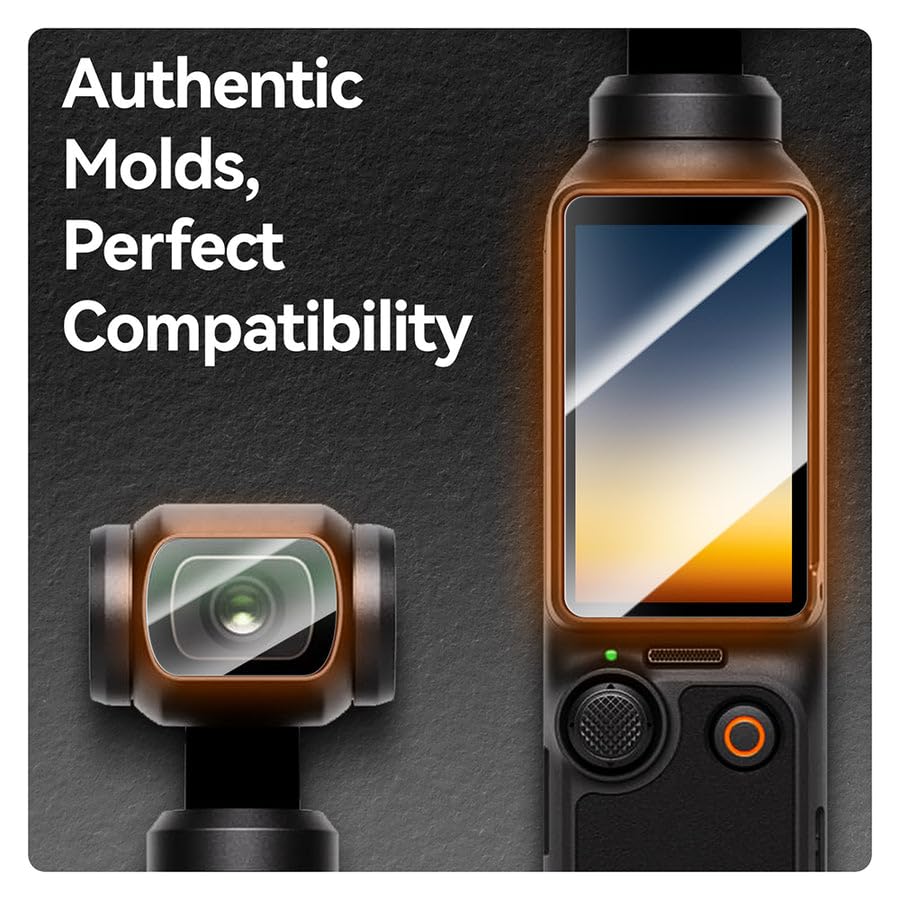 TELESIN 2-Pack Tempered Glass Set for DJI Osmo Pocket 3 | Ultra HD Protective Film, 9H Hardness, Scratch Resistant Pocket 3 Accessories