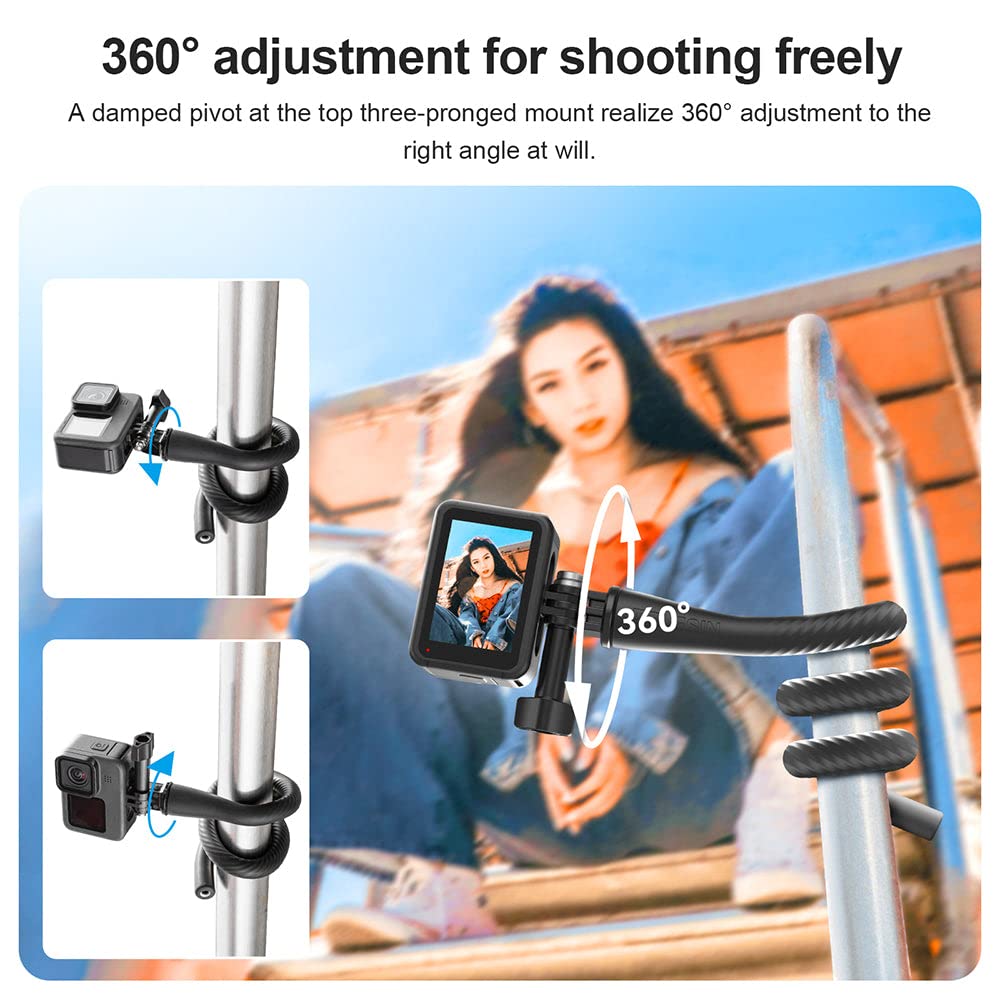 TELESIN Flexible Mount with Phone Holder for Action Camera and Mobile Phone