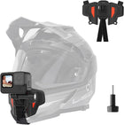 TELESIN Upgraded Motorcycle Helmet Chin Mount for GoPro Insta 360 One R One X DJI Osmo Action Pocket Cellphone and More Action Camera, with GoPro Mount Adapter Screw Accessories in Kit (Orange)